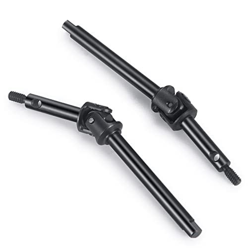 MORLORDY 2Pcs RC Carbon Steel Front Axle Shaft Steering CVD Set for 1/24 RC Crawler Car SCX24 Upgrades Accessories with Ackerman Steering RC Car