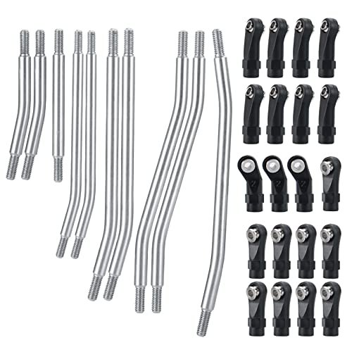 MORLORDY 10PCS RC Stainless Steel Steering and Suspension Ball Rod Linkage Set for 200mm Wheelbase RC Body TRX4 1/10 Scale Crawler Car Upgrades