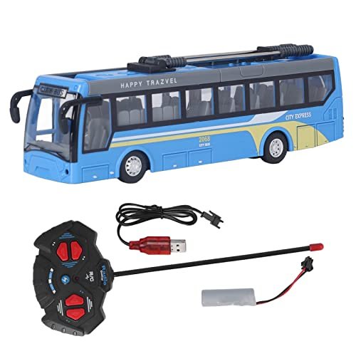 Syrisora Cata Bus RC High Simulation Remote Control School Bus Toy for Kids Blue Rechargeable All Directions Driving