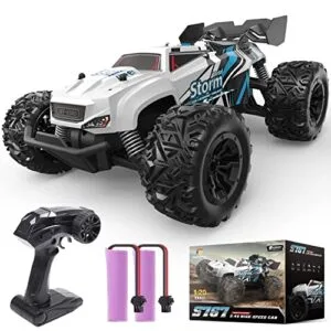 DEERC RC Monster Truck Rock Crawler Remote Control Car for Kids 8 12 Years All Terrain Off Road Toy with 2 Batteries 40 Min Playtime 2 4GHz
