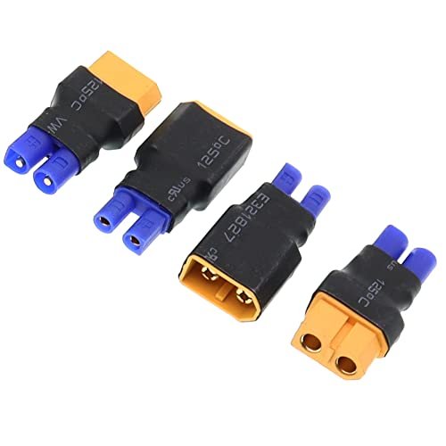 Treehobby RC XT60 to EC2 Plug Adapter Connector Set for Lipo NiMH NiCd Battery Charger ESC 2 Pairs
