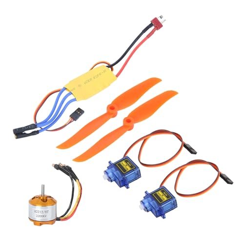 Dilwe RC Jet Plane Crash Compilation Brushless Motor 6035 Propeller 30A ESC Combo Kit for 400 450 Aircraft Helicopter