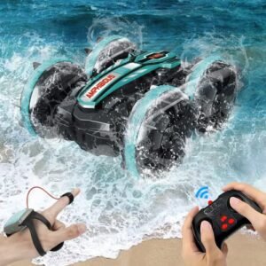 AmazeFun Cyclone 7 RC Car Amphibious 2.4GHz Gesture Sensor 4WD Remote Control Boat Waterproof Stunt Toy for Kids