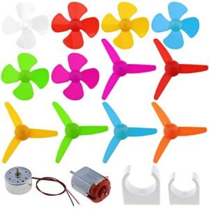 eMagTech 36Pcs Mini DC Motor Kit with Mounting Brackets and Propellers for DIY Projects and Educational Science Experiments