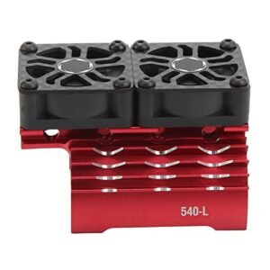 RC Motor Fan Cooling Heatsink with 6000 KV RC Motor Upgrade Dual Cooling Fans Plastic 263mm Extension Cable 36mm Aluminum Alloy Cover Red