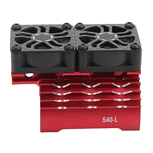 RC Motor Fan Cooling Heatsink with 6000 KV RC Motor Upgrade Dual Cooling Fans Plastic 263mm Extension Cable 36mm Aluminum Alloy Cover Red