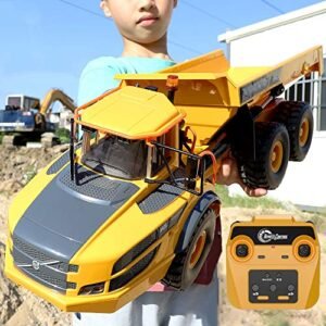 ZRYYWAN 23IN Giant RC Dump Truck 12CH Electric Remote Control Alloy Lever Construction Vehicle for Kids Adults
