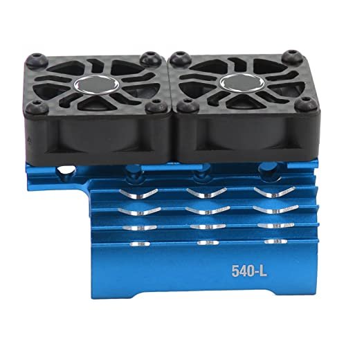 High Performance 26cc RC Boat Motor Cooling Heatsink with Dual Fans Aluminum Alloy Cover 263mm Extension Cable 36mm Blue