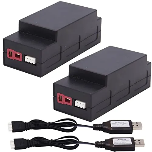 Blomiky 7.4V 2S 1050mAh Lipo Rechargeable Battery and Charger for Battery Powered RC Trucks H16 H16BM H16GT