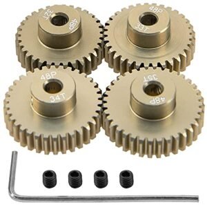 ShareGoo 7075 Aluminum Alloy 48P 3.175mm Pinion Gear Sets 32T 33T 34T 35T Motor Gears for HPI Nitro RC Trucks and 1 10 Scale RC Cars
