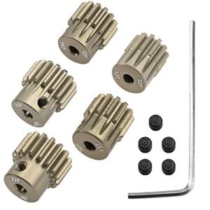 ShareGoo 7075 Aluminum Alloy 32DP 3.175mm Pinion Gear Sets 12T to 16T Motor Gears for RC HPI Blitz and Other 1 10 Scale Cars 5Pack