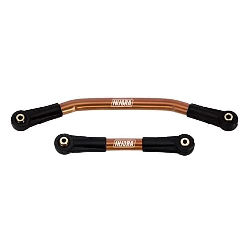 INJORA Stainless Steel Steering Link with Plastic Rod Ends for 1/24 Sprint Car RC Car Axial SCX24 C10 Deadbolt JLU Gladiator Bronco Bronze
