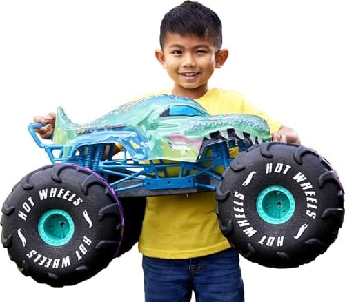 Hot Wheels RC Monster Trucks Mega Wrex 1 6th Scale Remote Control Toy with All Terrain Tires 2ft Long