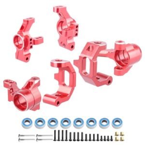 GoHobby Aluminum Caster Blocks Steering Blocks Rear Stub Axle Carriers Upgrade Set for Traxxas 4 Tec 2.0 3.0 1 10 RTR RC Touring Car Body Red