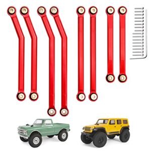 GoHobby High Clearance Steering Links Set for Axial SCX24 Chevy C10 RC Truck AXI00001 8PCS Red