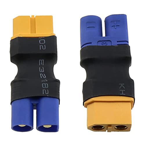 ZZHXSM 2PCS Male EC3 to Female XT60 Connector Adapter for LiPO Battery