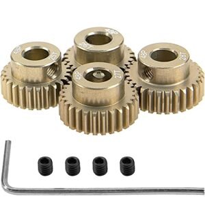 ShareGoo 7075 Aluminum Alloy 48DP 5mm Pinion Gear Sets 25T 26T 27T 28T Motor Gears for Tenshock RC Motor and 1/10 RC Cars