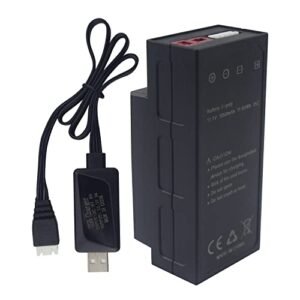 MOONZON 11.1V 1050mAh 3S Lithium Battery and USB Charging Cable for MJX H16 Series Remote Control Cars