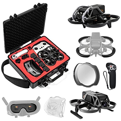 STARTRC DJI Avata Accessories Bundle 8 in 1 Kit with Waterproof Case Filters Landing Gear Propeller Guard Bumper Silicone Case Lens Cover