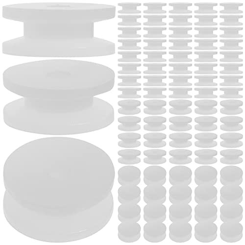 TEHAUX 100pcs White Plastic Pulley Wheel 9.3mm RC Car Wheel Parts for DIY Model Toys