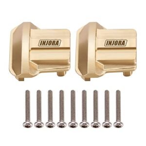 INJORA Brass Diff Cover 2PCS Front and Rear Axle Upgrade for Dromida RC Car 1/18 TRX4M Defender Bronco K10 High Trail F150