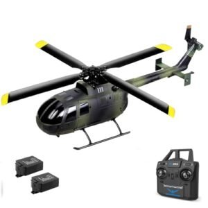 Command Force RC Helicopter C186 BO105 6G Mode Single Rotor RTF with 2 Batteries for Beginners and Experts