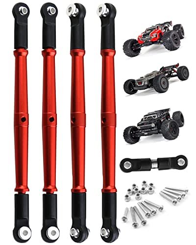 RCMYou Aluminum Turnbuckles Upgrade for ARRMA RC Truck 1/8 Kraton 6S V5 4WD BLX Outcast Talion Alloy Hop Up Parts Red