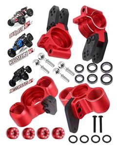RCMYou Alloy Front Knuckles Steering Blocks Rear Hub Stub Axle Carriers for ARRMA 1/8 Kraton Notorious Outcast 6S BLX 4WD Red