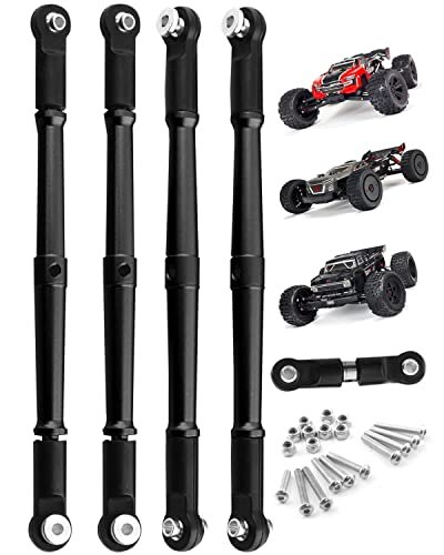 RCMYou Aluminum Alloy Turnbuckles Upgrade Part for ARRMA RC Truck 1/8 Kraton 6S V5 Outcast Talion 6S BLX Black