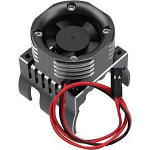 Vgoohobby RC Car Oil Engine Motor Heatsink with 21000 RPM Cooling Fan Aluminum Radiator for 42mm 4274 4268 Motors Fits Axial SCX10 Tamiya Arrma 1/8 1/10 RC Buggy Cars Black