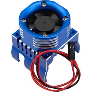 Vgoohobby Aluminum Motor Heatsink with 21000 RPM Cooling Fan for 1/8 RC Cars Compatible with Axial SCX10 Tamiya Arrma 42mm 4274 4268 Motors Blue