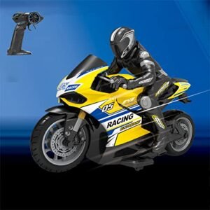 InKach Lego Technic RC Motorcycle 2023 High Speed Remote Control Stunt Drift Bike with 2.4GHz Remote for Boys Girls Kids Yellow