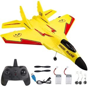 CANOPUS RC Fighter Jet Turbine Remote Control Airplane for Kids and Adults with Automatic Balance System Epp Foam Yellow