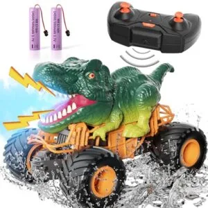 Bennol Best Indoor RC Truck Remote Control Dinosaur Car Toys for Kids Boys with Light Sound and Spray 2.4GHz All Terrain Electric RC Truck Gifts