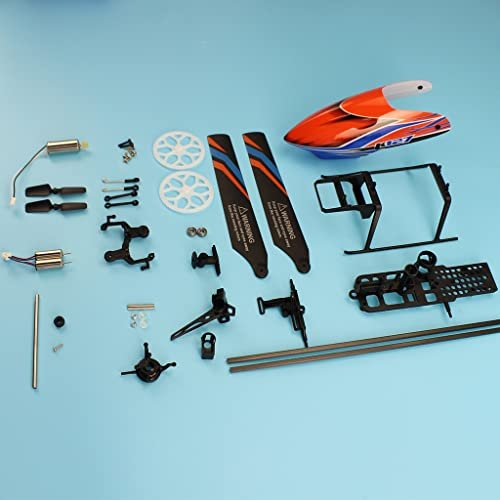 KingVal Thunder Tiger Helicopter RC Replacement Parts Set Combo Including Canopy Cover Propeller Tail Boom Motor Swashplate Landing Gear