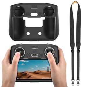 GAEKOL Mini 3 Pro RC Silicone Protective Case and Lanyard Neck Strap for DJI Mini 3 Pro DJI AIR 2S DJI Mavic 3 Classic RC Remote Controller Black