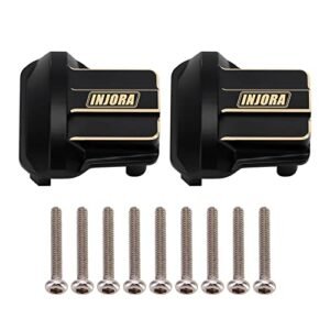 INJORA Brass Front Axle RC Car Diff Covers Black Coating Upgrade Parts for TRX4M 1 18 Crawler Car 2PCS