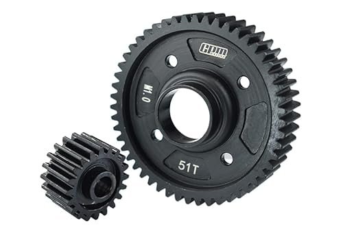 GPM Upgrades Medium Carbon Steel Center Diff Output Gear 51T and Input Gear 20T for 1 5 X Maxx 8S RC Monster Truck Nitro