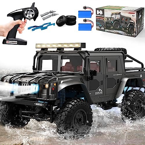 FUUY Chevy Silverado RC Truck Body 1/12 Scale Remote Control Car with 2 Batteries for 55 Plus Minutes of Play All Terrain Off Road Rock Crawler 30 Plus Kph Waterproof for Kids and Adults