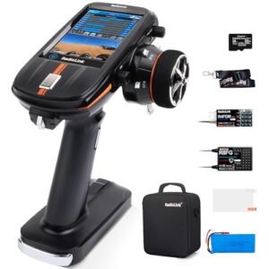 Radiolink RC8X 8CH 2.4G RC Transmitter with R8FG R4FGM V2.2 Gyro Receivers for RC Boats Under 200 4.3 Inch Full Color IPS Touch Screen 600m Long Range