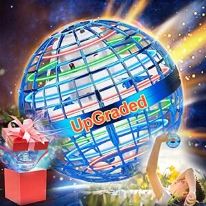 Boomerang Elan RC Jet Pro Flying Orb Ball with Gyroscope LED Lights for Kids Adults Indoor Outdoor Play 2024 Upgraded Version Blue