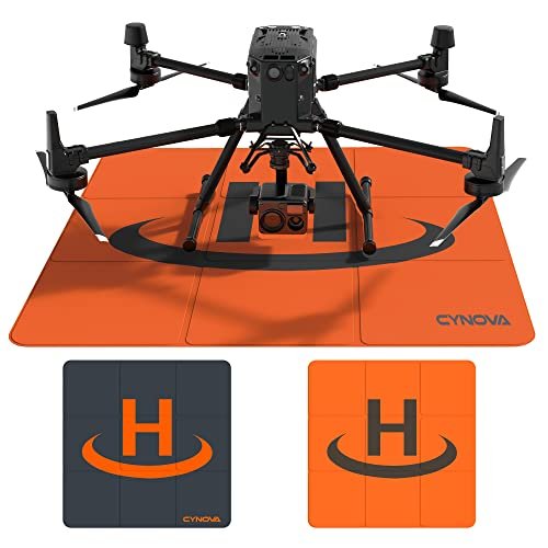 CYNOVA 3.33 FT Drone Landing Pad Weighted Large Waterproof PU Leather Foldable Wind Resistant Perfect for Leather Couches RC Willey Enthusiasts