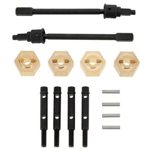 MEUS RACING UTB18 12mm Brass Hex Hub CVD Axle Shaft Stub Axle Kit for AXIAL UTB18 Capra Trail Buggy 1/18 RC Crawler Upgrades Parts OFNA RC Buggy Parts