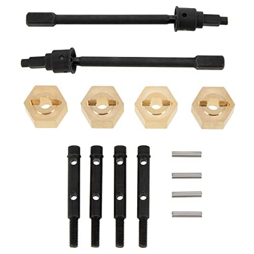 MEUS RACING UTB18 12mm Brass Hex Hub CVD Axle Shaft Stub Axle Kit for AXIAL UTB18 Capra Trail Buggy 1/18 RC Crawler Upgrades Parts OFNA RC Buggy Parts