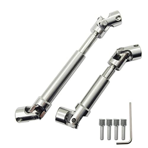 HOPLEX 2pcs Stainless Steel Drive Shaft Universal Joint for 1/18 RC Rock Crawler Plans Axial UTB18 Capra Unlimited Trail Buggy