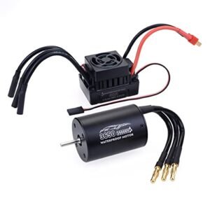 HobbyWing 3650 3900KV Brushless Motor and 60A ESC Combo Set for 1/10 RC Cars