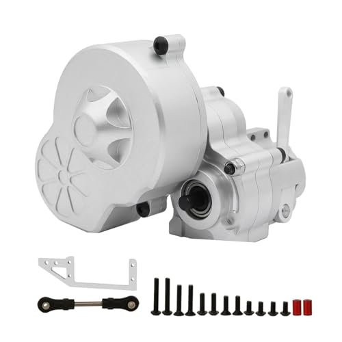 Metal Complete Transmission Cutoff Gearbox with Dig Gear for 1:10 Axial SCX10 AX10 Wraith RC Crawler Car (Silver)
