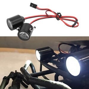 3W Engines RC Aluminum Alloy Searchlight Stable Voltage Module with 3W Large Power LED Light for RC Car Models Black