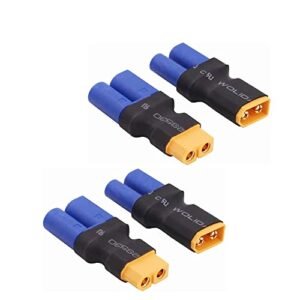 Wmzjnljy 4pcs XT60 to EC5 Male Female Adapter Connectors for RC LiPo Batteries W15 4