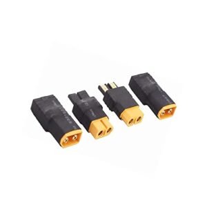 Wmzjnljy 4pcs TRAX to XT60 Male Female Connector Adapter Set for RC Battery Charger W19 4
